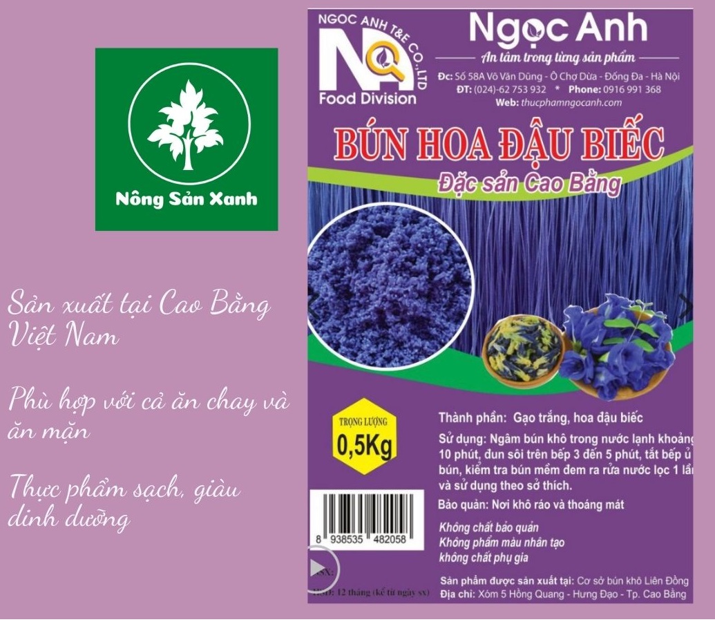 Bún Hoa Đậu Biếc gói 500g - 00004