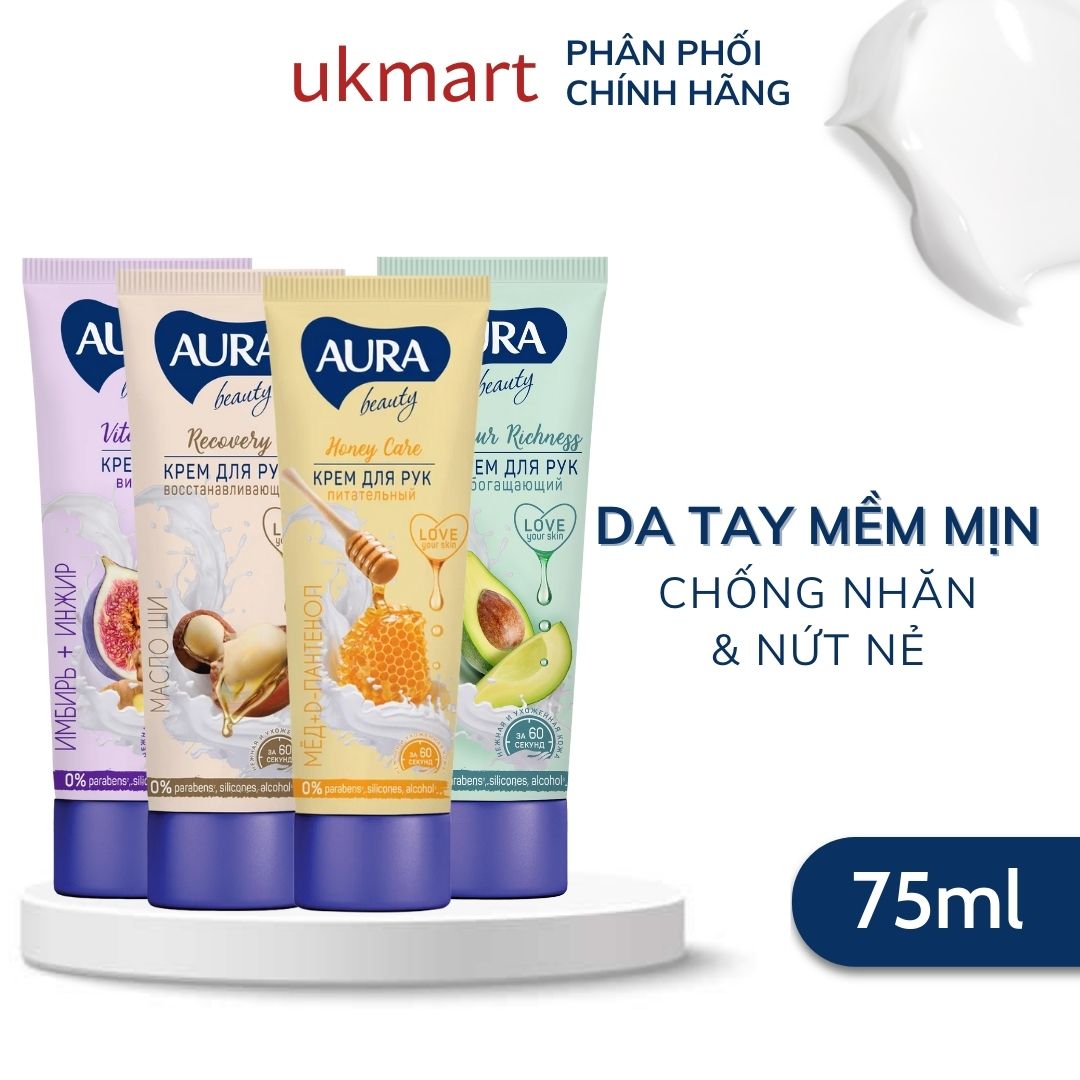 Kem Tay Lụa Aura Làm Mềm Da Tay Chân Giảm Nứt Nẻ 75ml