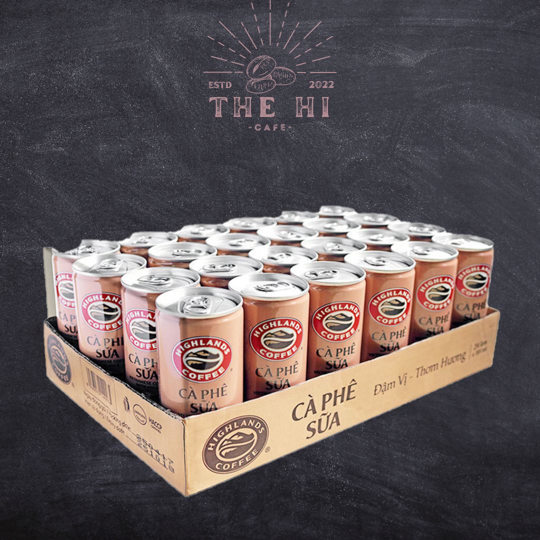 Thùng 24 lon Cà phê sữa HIGHLANDS COFFEE lon 185ml (24 lon x 185ml)