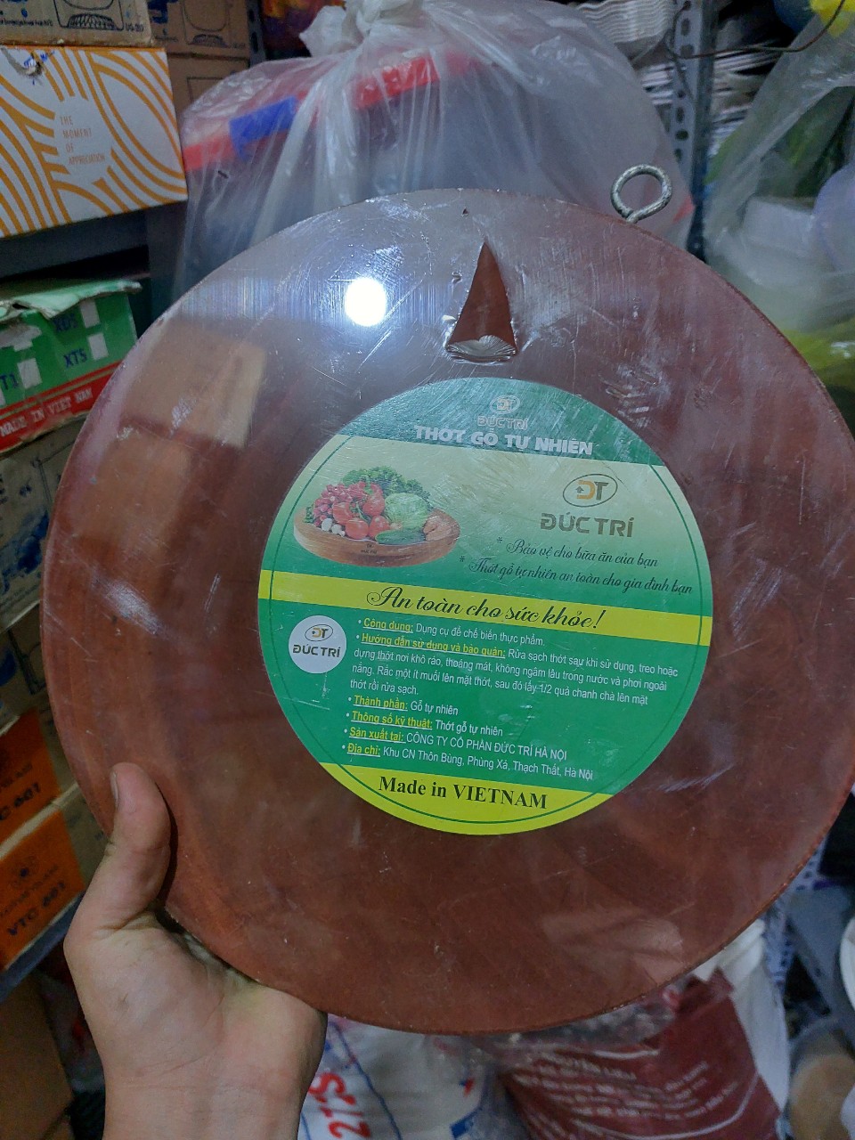 Thớt gỗ tự nhiên thớt gỗ nguyên khối không lên mùn thớt chặt gà Đức Trí