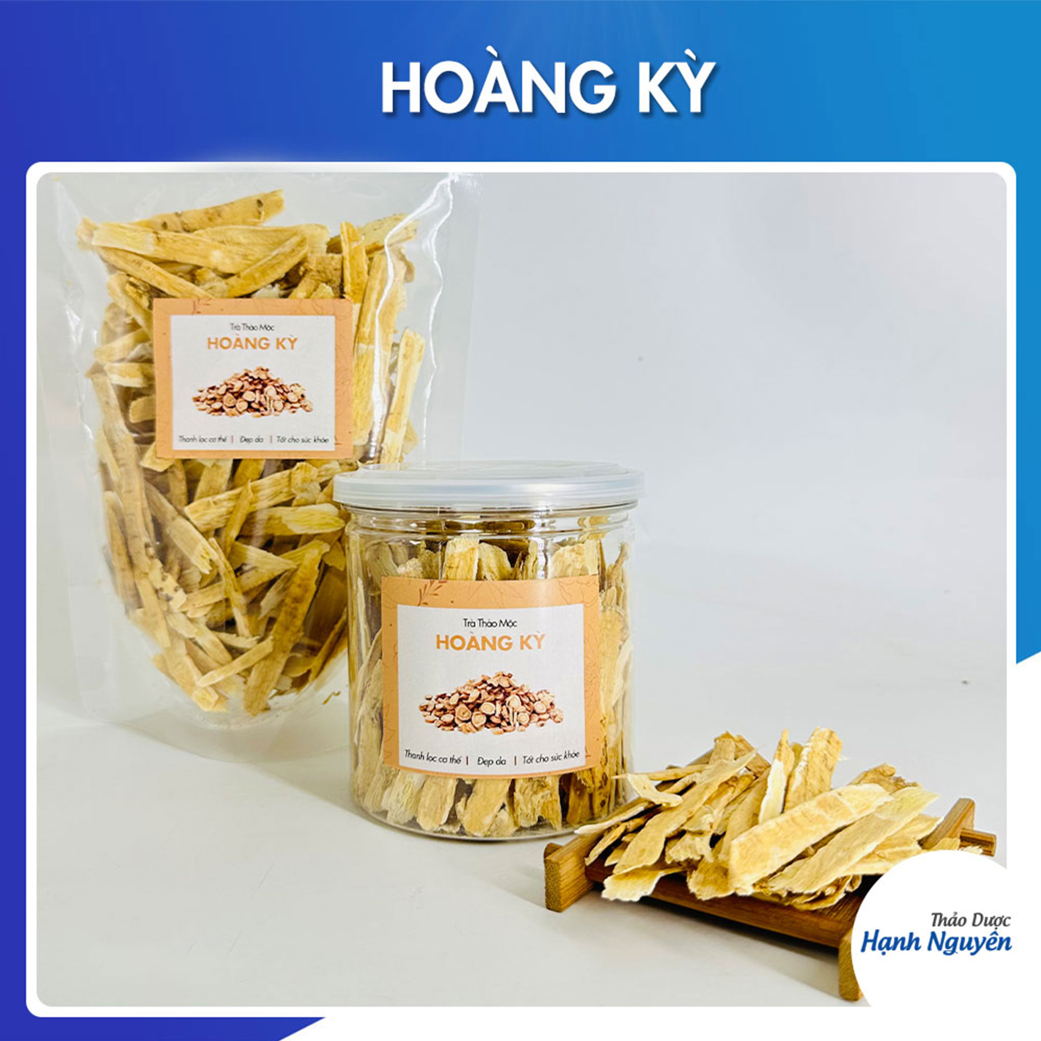 Hoàng kỳ 100g, lát to, già, thơm, trà hoàng kì tăng sức đề kháng, khí huyết lưu thông - Thảo Dược Hạnh Nguyên