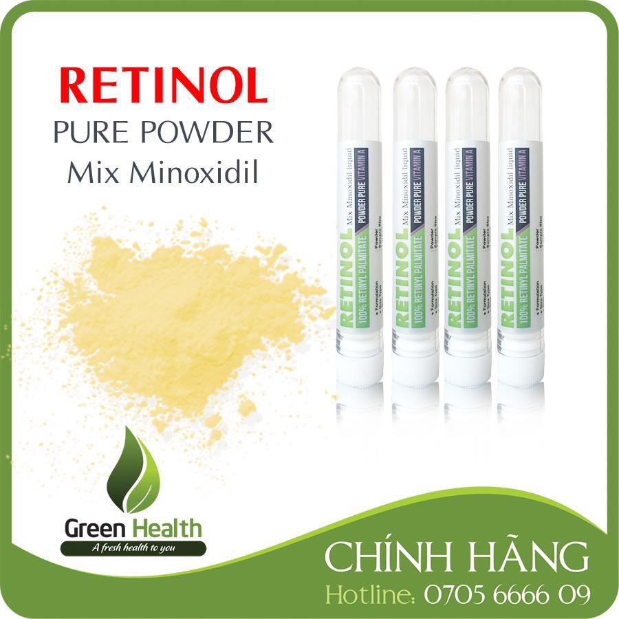 RETINOL Pha Vào Minoxidil 5%, 10%, Hỗ Trợ Nuôi Râu Tóc