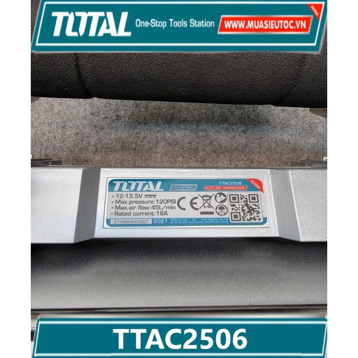 MÁY BƠM LỐP OTO DÙNG BÌNH 12V ToTal TTAC2506