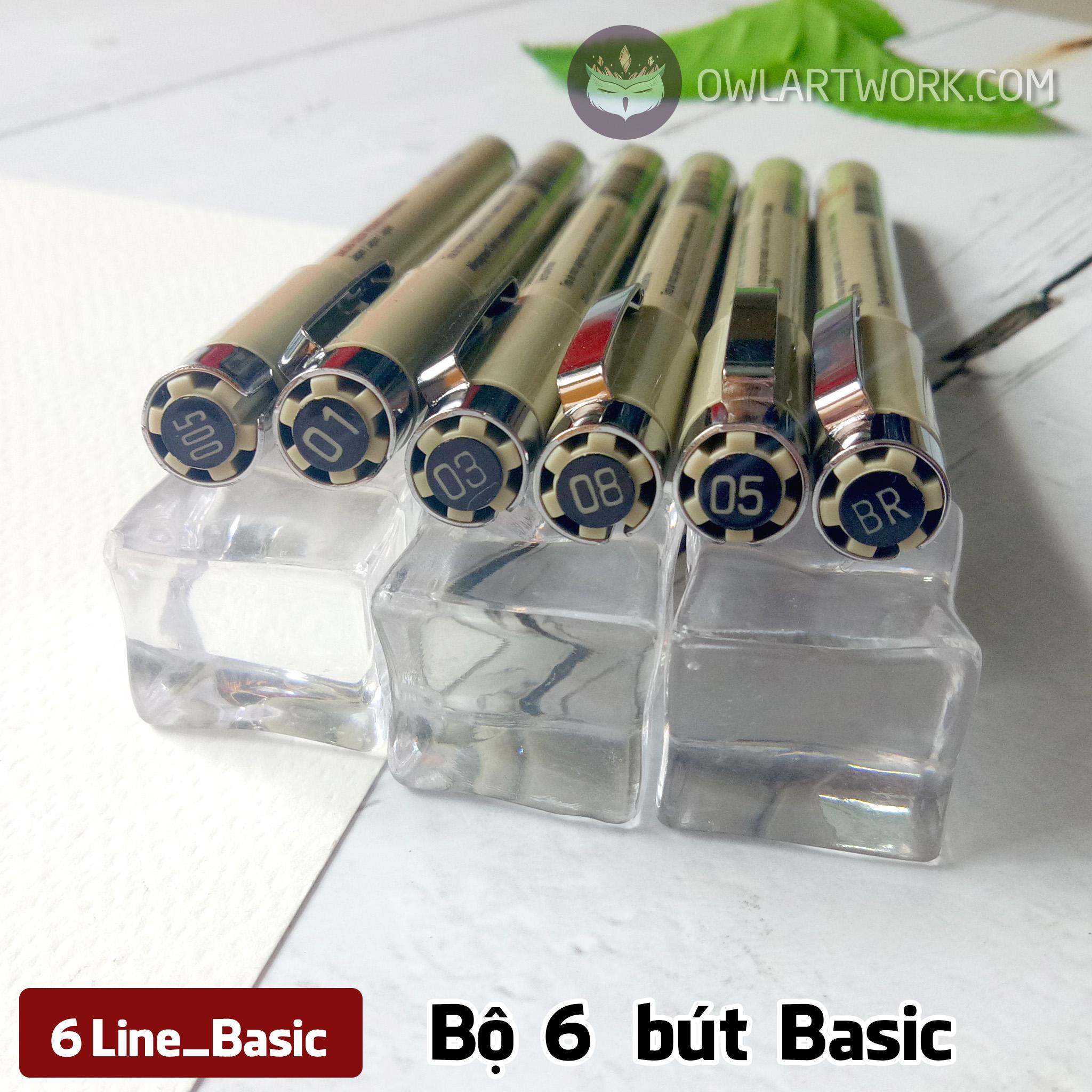 [HCM]Bộ 6 Bút Vẽ Đi Nét Cơ Bản (Basic) Sakura Micron