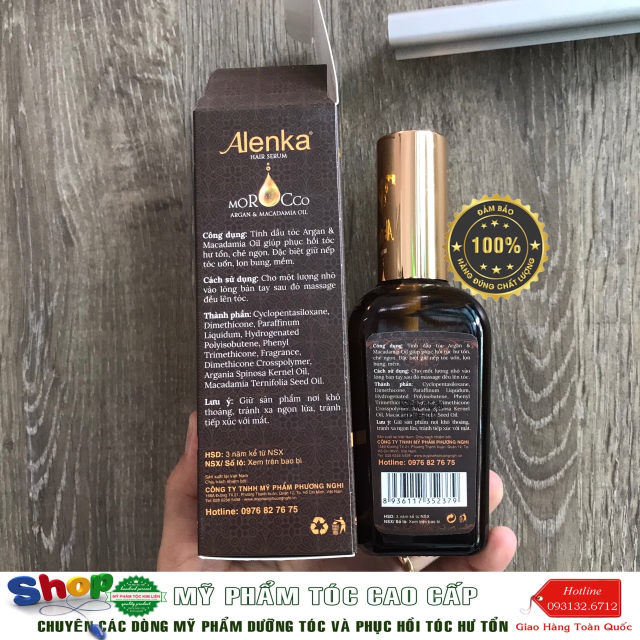 [CHÍNH HÃNG 100%] TINH DẦU SERUM DƯỠNG TÓC VÀ GIỮ NẾP TÓC ALENKA 100ML