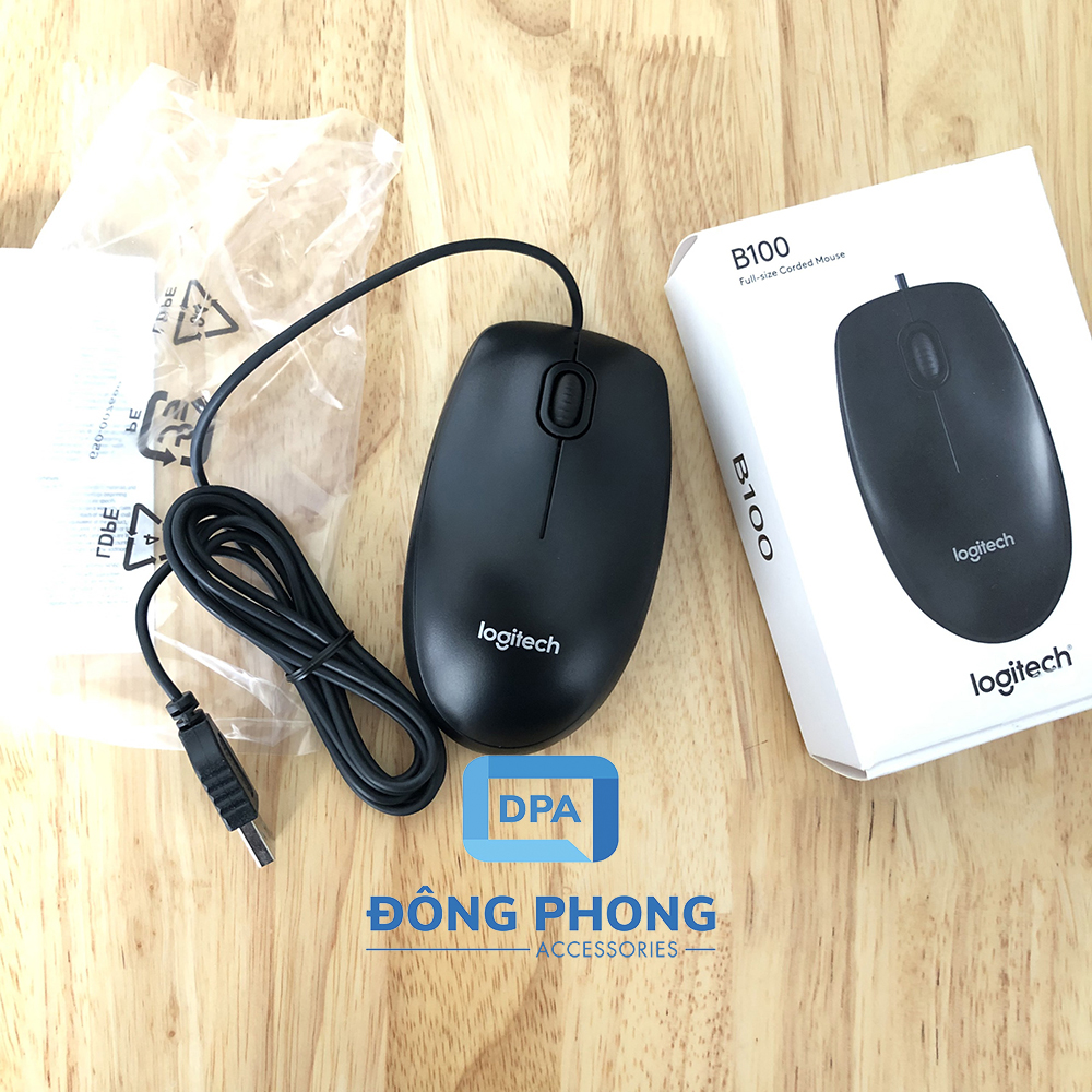 Chuột Quang USB Logitech B100 Chính Hãng 