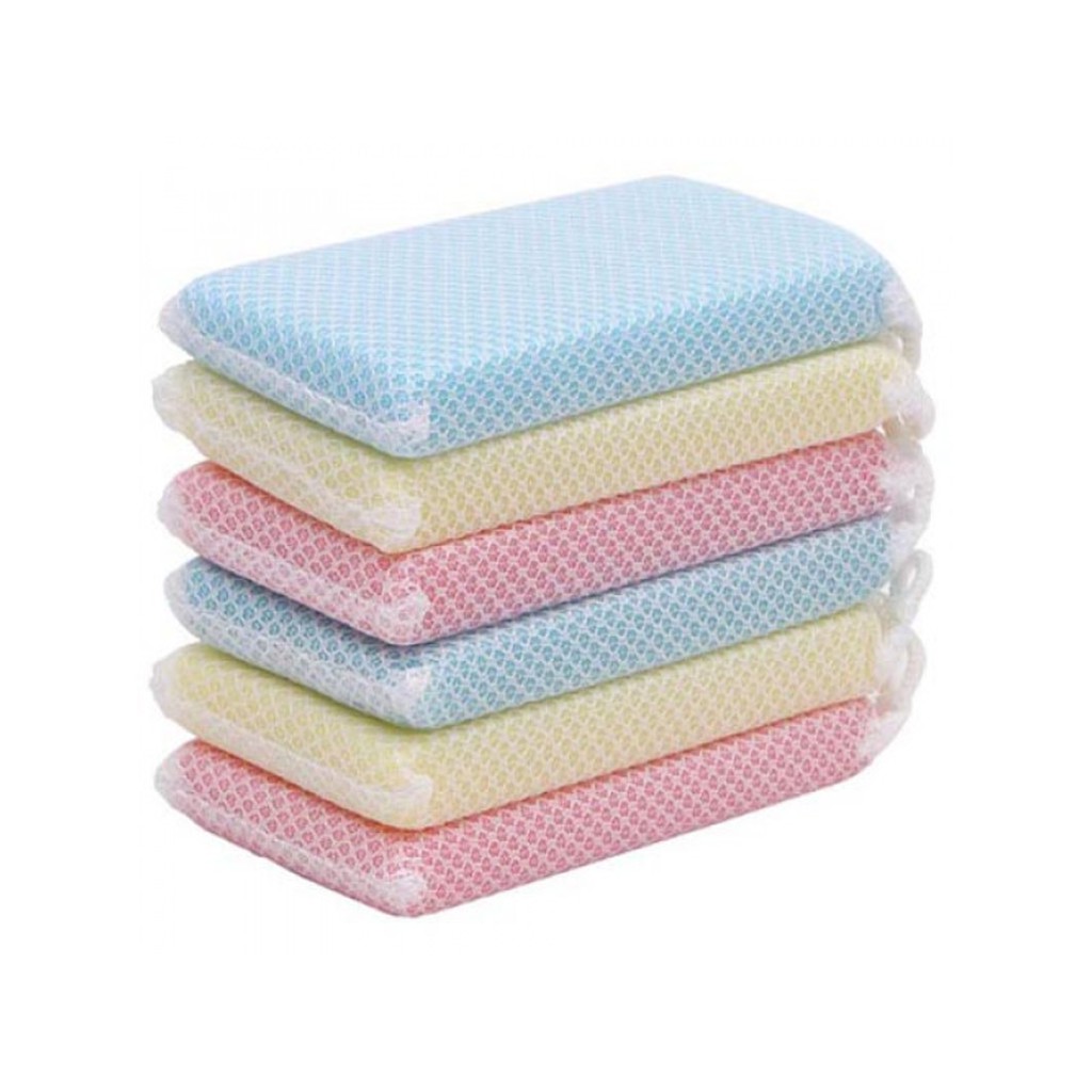 Set 7 miếng mút lưới rửa chén bát tạo bọt kháng khuẩn DAISO Nhật Bản
