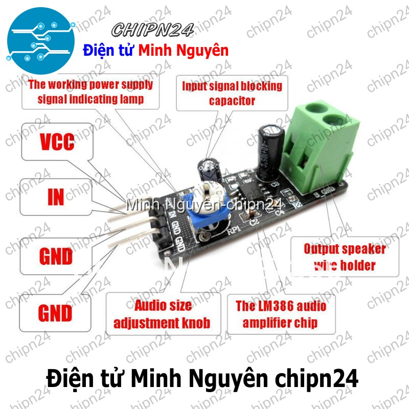 [1 cái] (B69) Mạch khuếch đại âm thanh dùng LM386 - HH000057