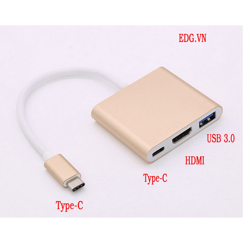 Cáp Chuyển Type C Sang Hdmi + Usb 3.0 + Type C - Usb-C