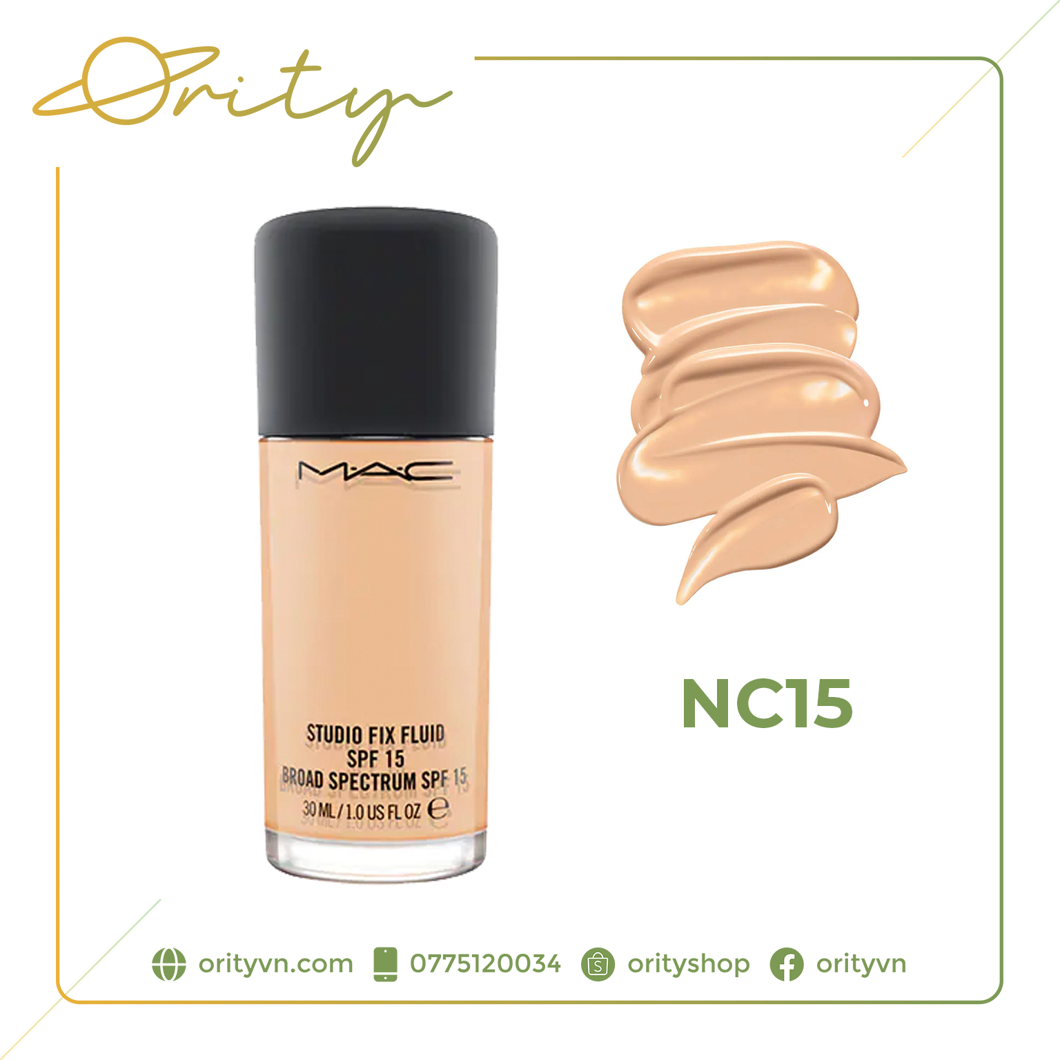 [Chính Hãng] Kem nền MAC Studio Fix Fluid Broad Spectrum SPF 15 - Size 30ml