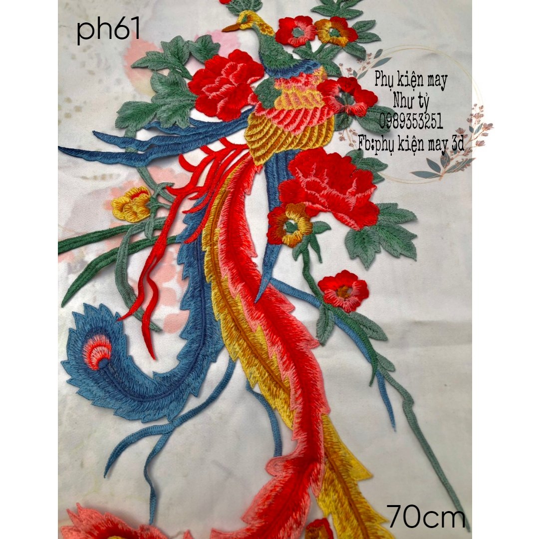 ren thêu phụng hoàng xinh xắn