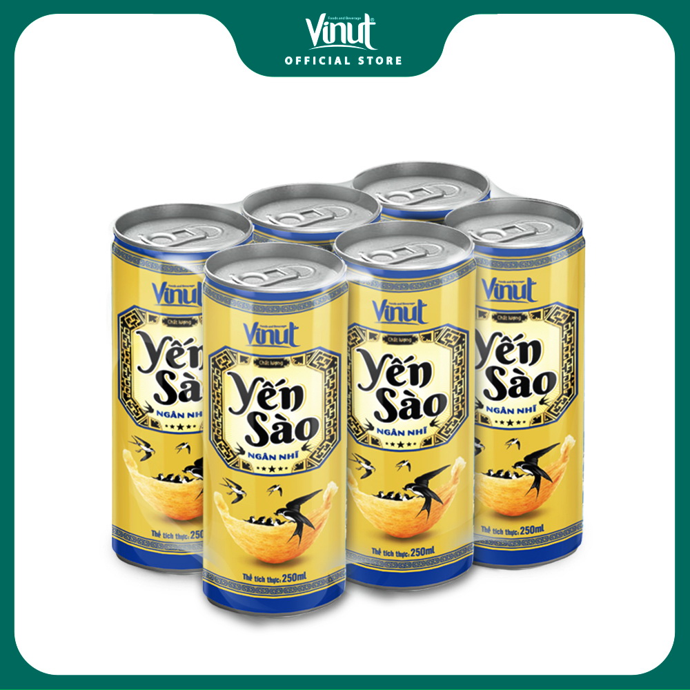 [LỐC 6 LON] Nước Yến Ngân Nhĩ Vinut 250ml