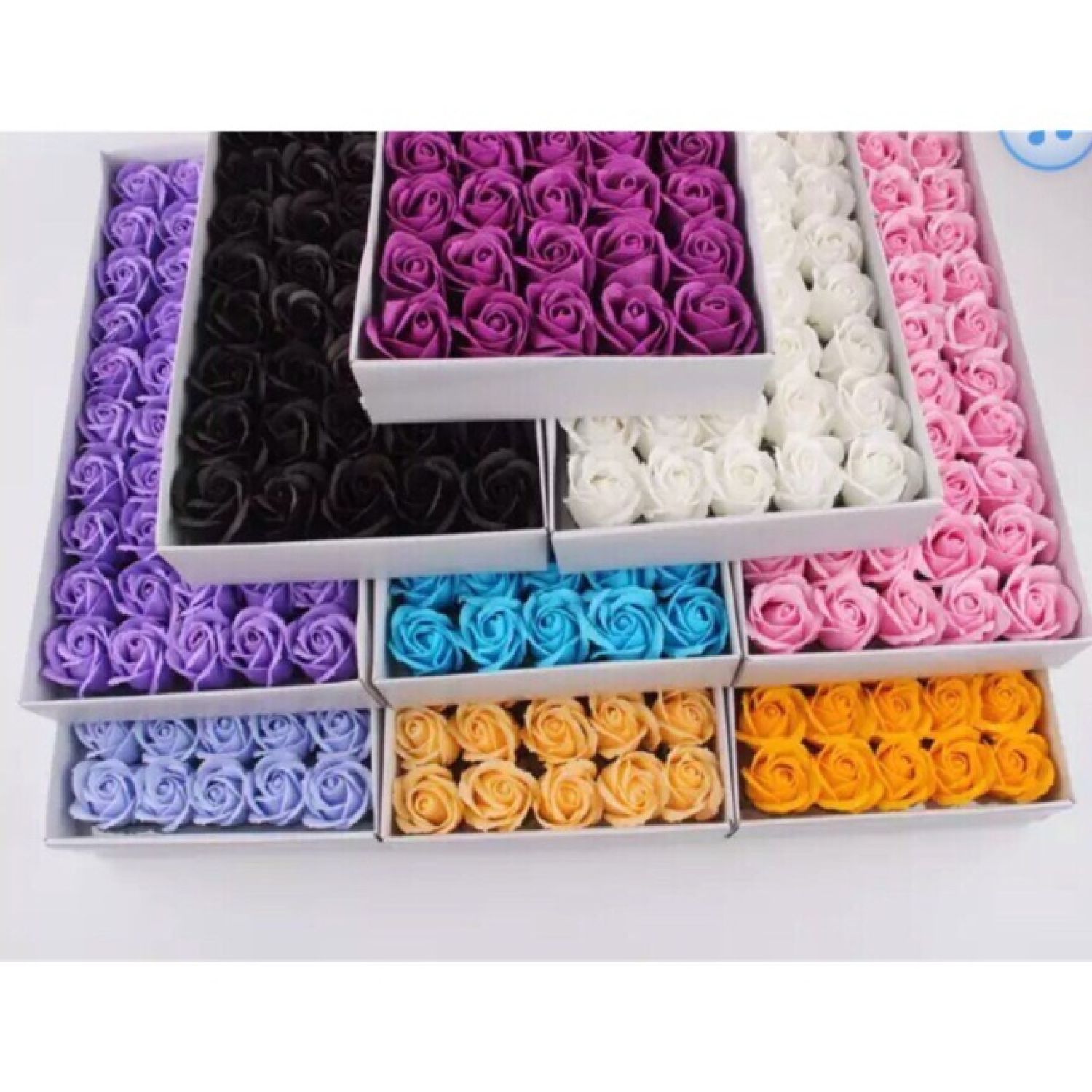 Hộp 50 bông hoa sáp thơm, hoa sáp vĩnh cữu