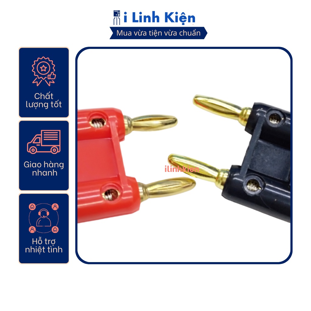Jack bắp chuối kép 4mm loại tốt (jack đôi)
