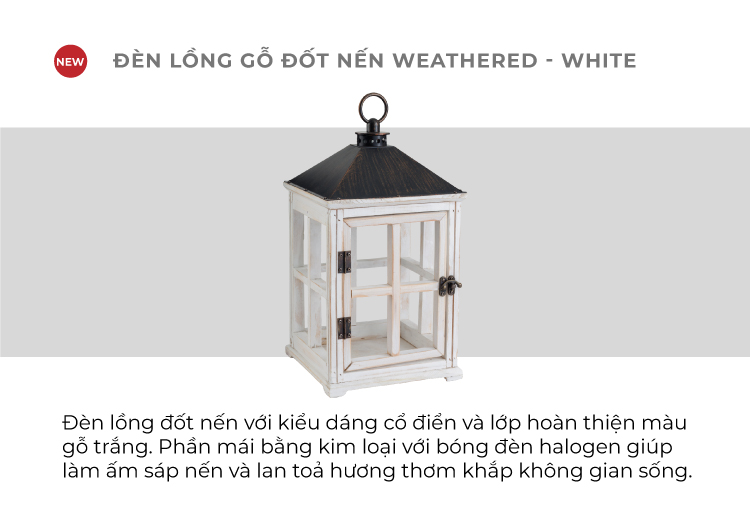 Đèn Lồng Gỗ Đốt Nến Yankee Candle - Weathered White