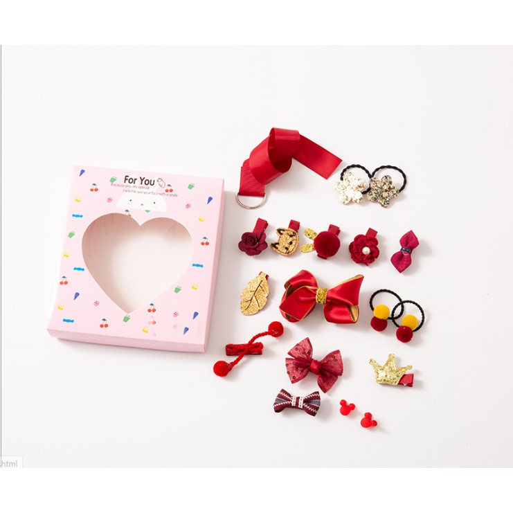Set cặp tóc cho bé 18 chi tiết có hộp