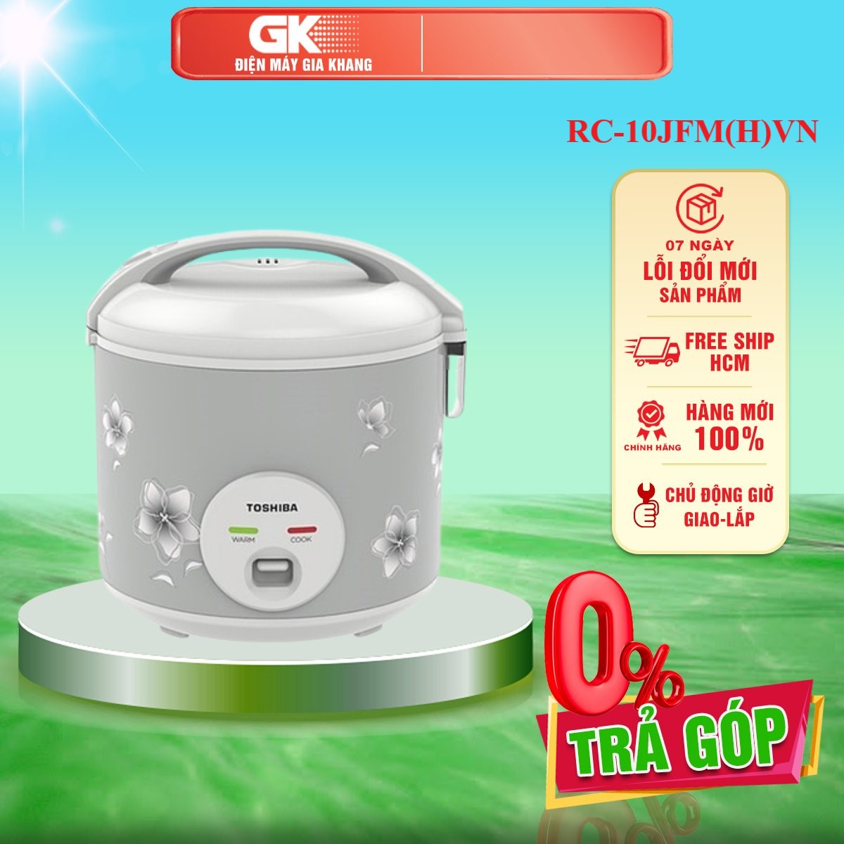 Nồi cơm điện toshiba 1 lít rc-10jfmvn - giao toàn quốc - freeship hcm