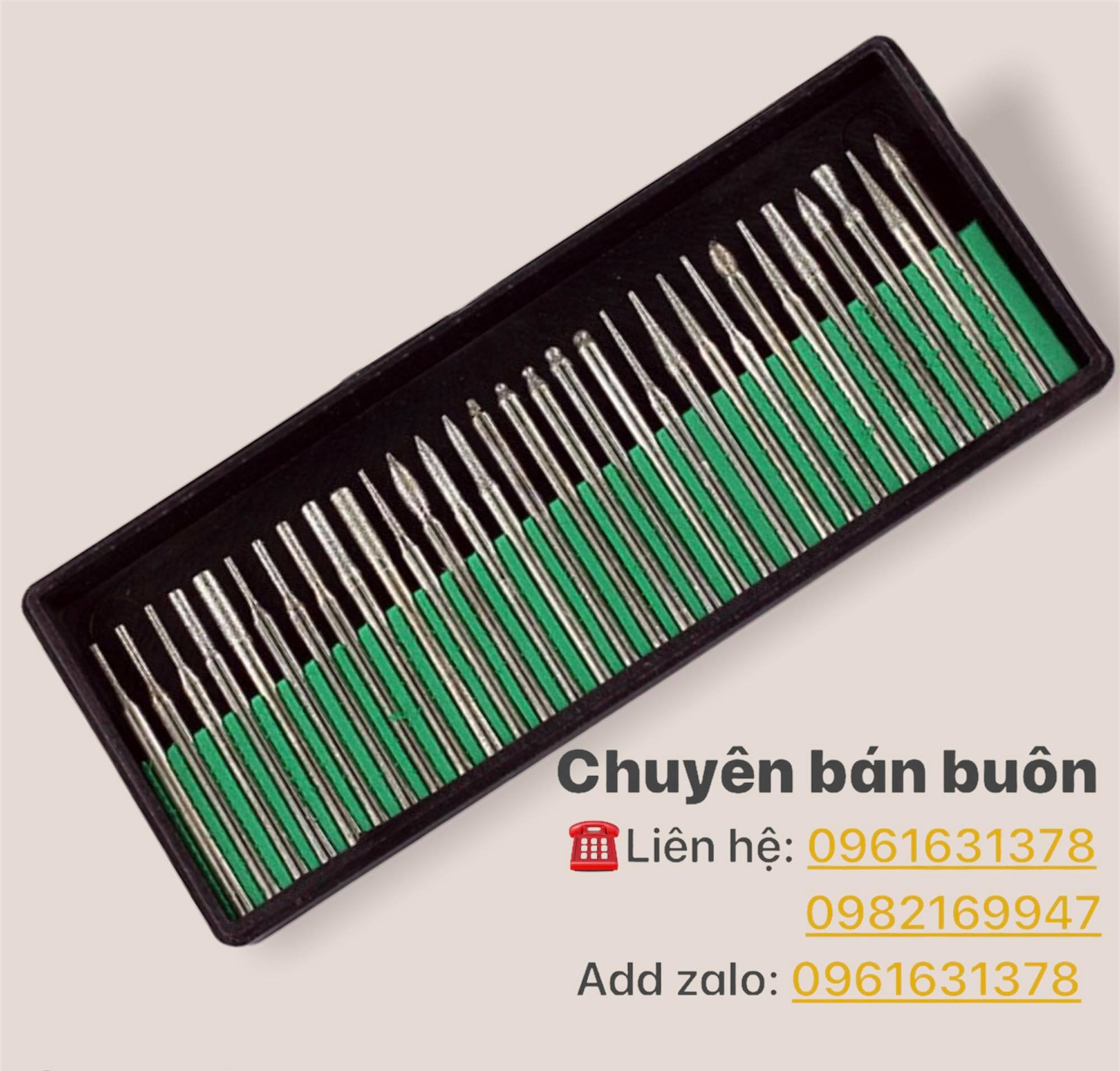 Bộ 30 mũi khắc mài hợp kim mini, chân 3 mm