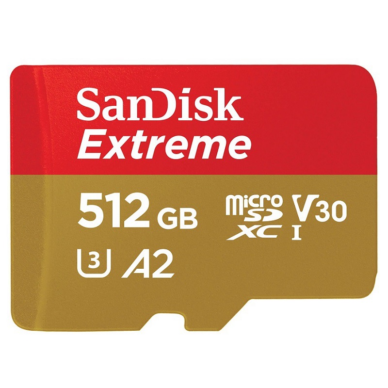 Memory card microSDXC SanDisk Extreme 512GB V30 U3 4K A2 R190MB/s W130MB/s (yellow)