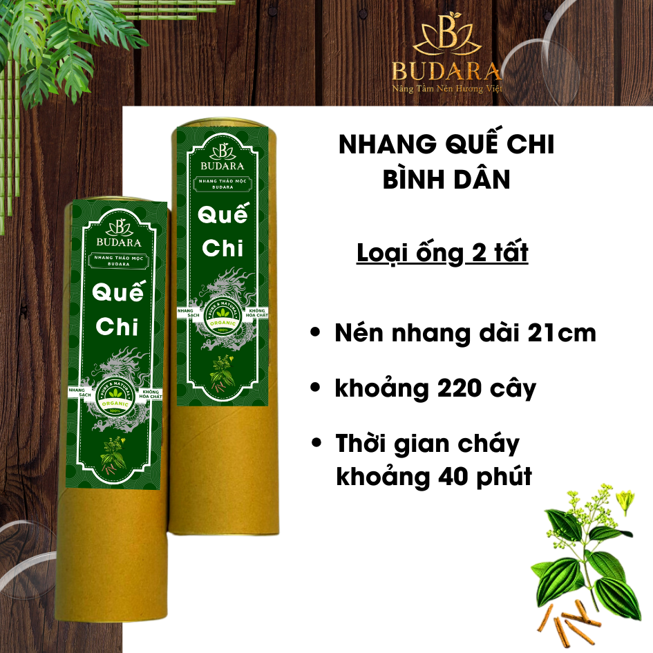 Nhang lá quế budara - nhang thảo mộc budara