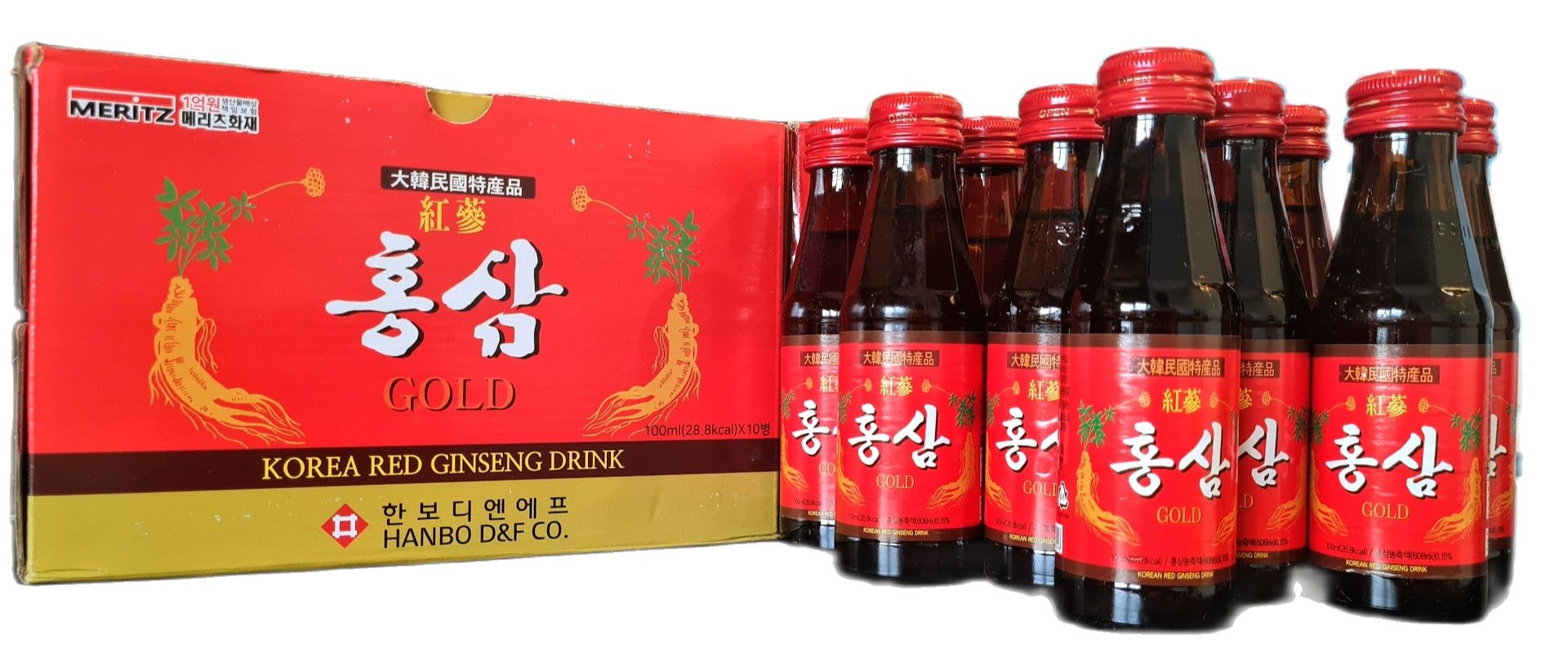 (Hộp 10 Chai 100ml) Nước Uống Hồng Sâm Hàn Quốc.