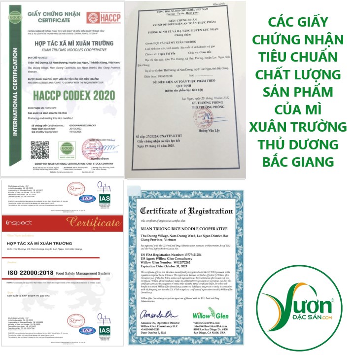 Mì chũ gạo lứt - Đặc sản Bắc Giang - Gói 1kg (HTX Mì Xuân Trường)