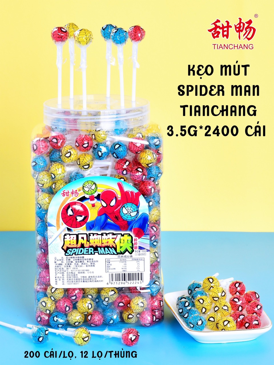 [ NGƯỜI NHỆN ] Kẹo Mút Mini Trái Cây Cho Bé [ HỦ 200 CÂY]