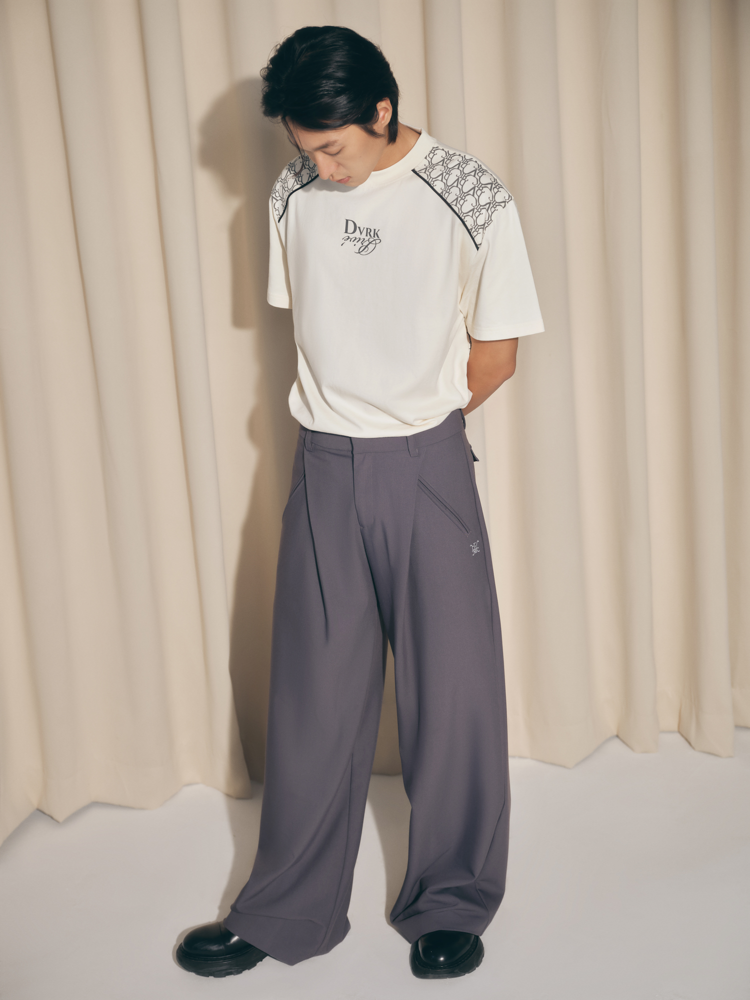 DVRK - Áo Thun Oversize Họa Tiết Monogram Vai -DVRK-23FW