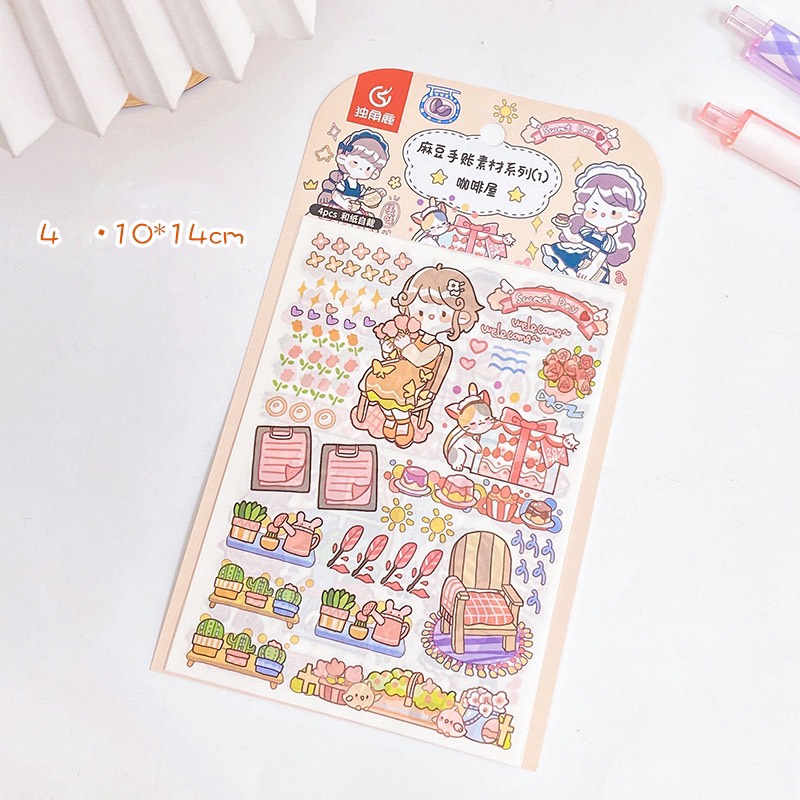 Gói 4 Tấm Sticker Dán Nhiều Hình Cute