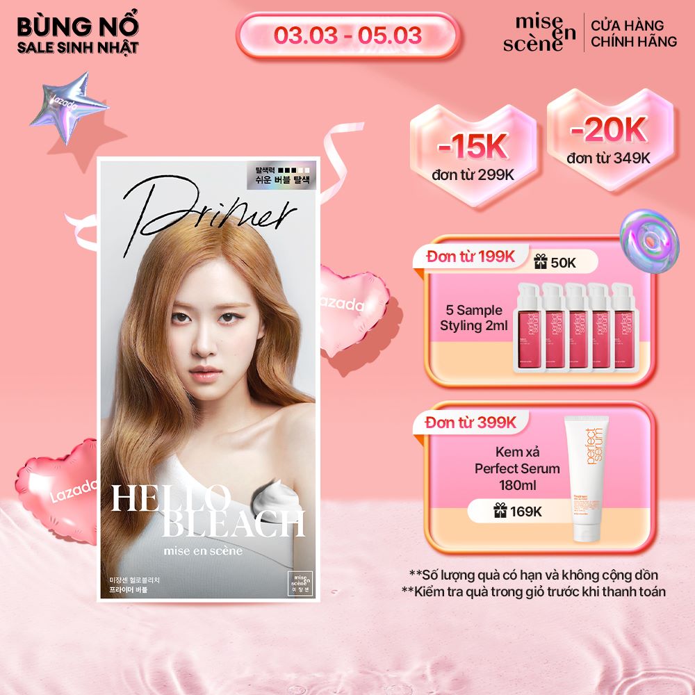 Sản phẩm tẩy tóc mise en scene Hello Bleach Primer Bubble dưỡng tóc an