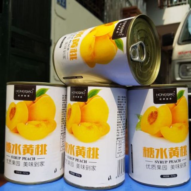 Ngâm Nội Địa Trung 425g - Hộp Trà Đào Hongquiao Hồng Kiều cho bạn thứ uống ngon vào ngày hè