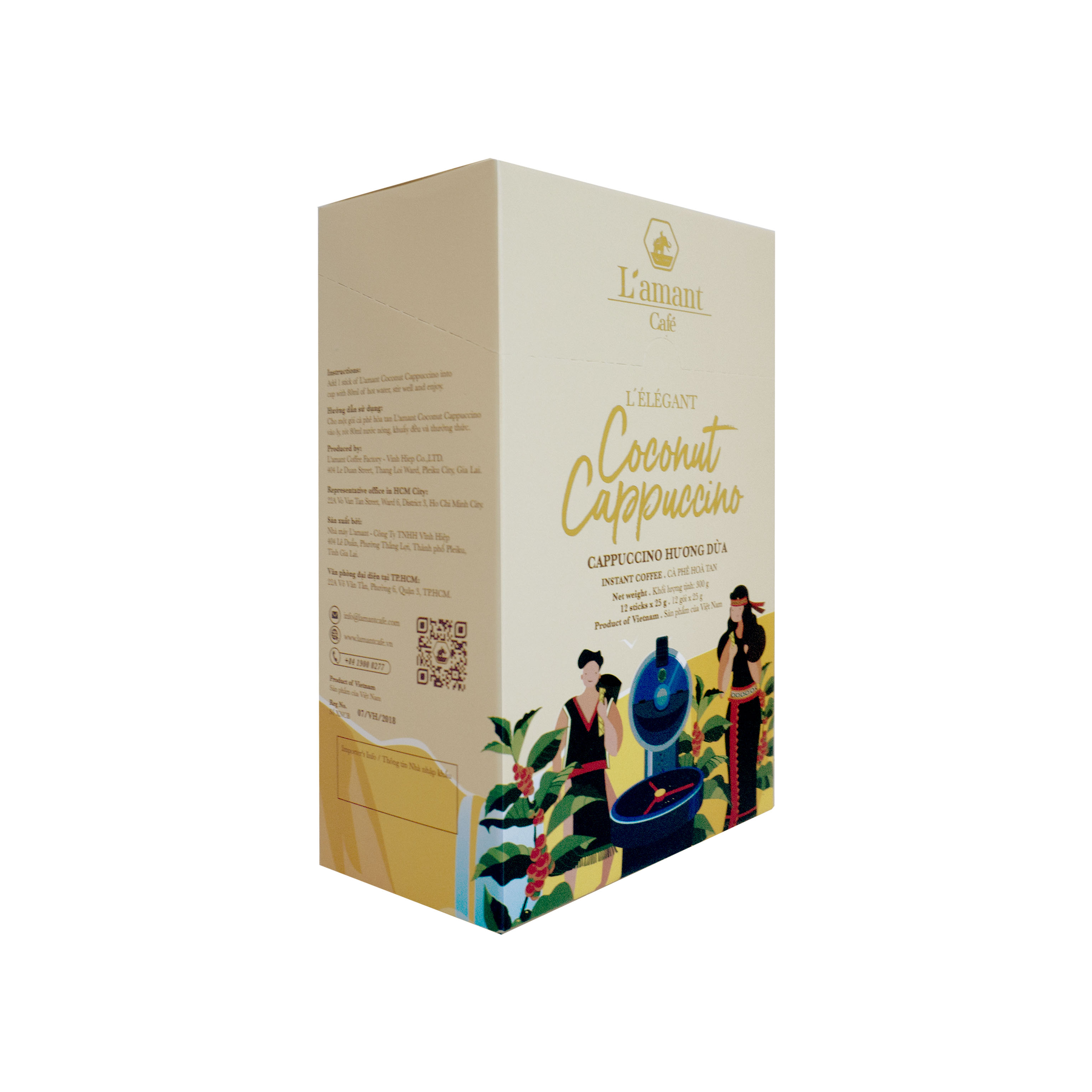 [NEW] Cà Phê Cappuccino Vị Dừa Hòa Tan – Hương Dừa Tự Nhiên, Bọt Sữa Mịn