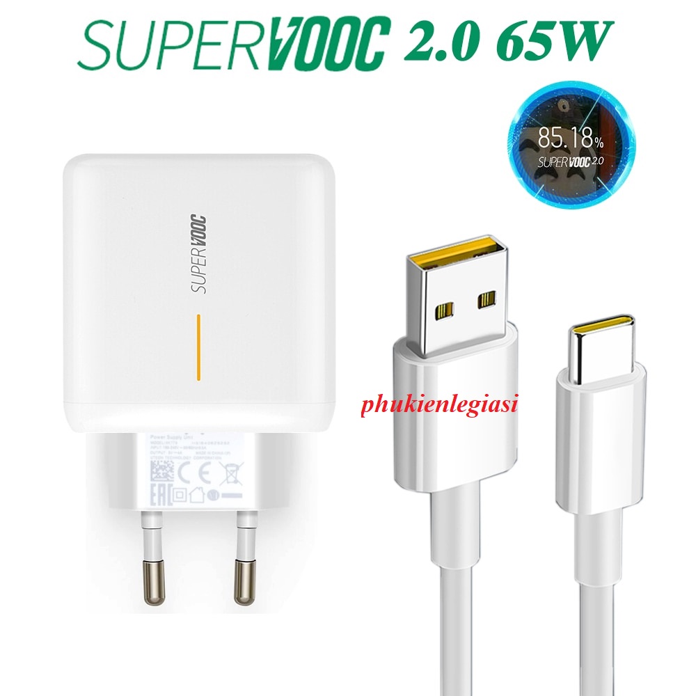 Bộ sạc super vooc 65w oppo sạc nhanh