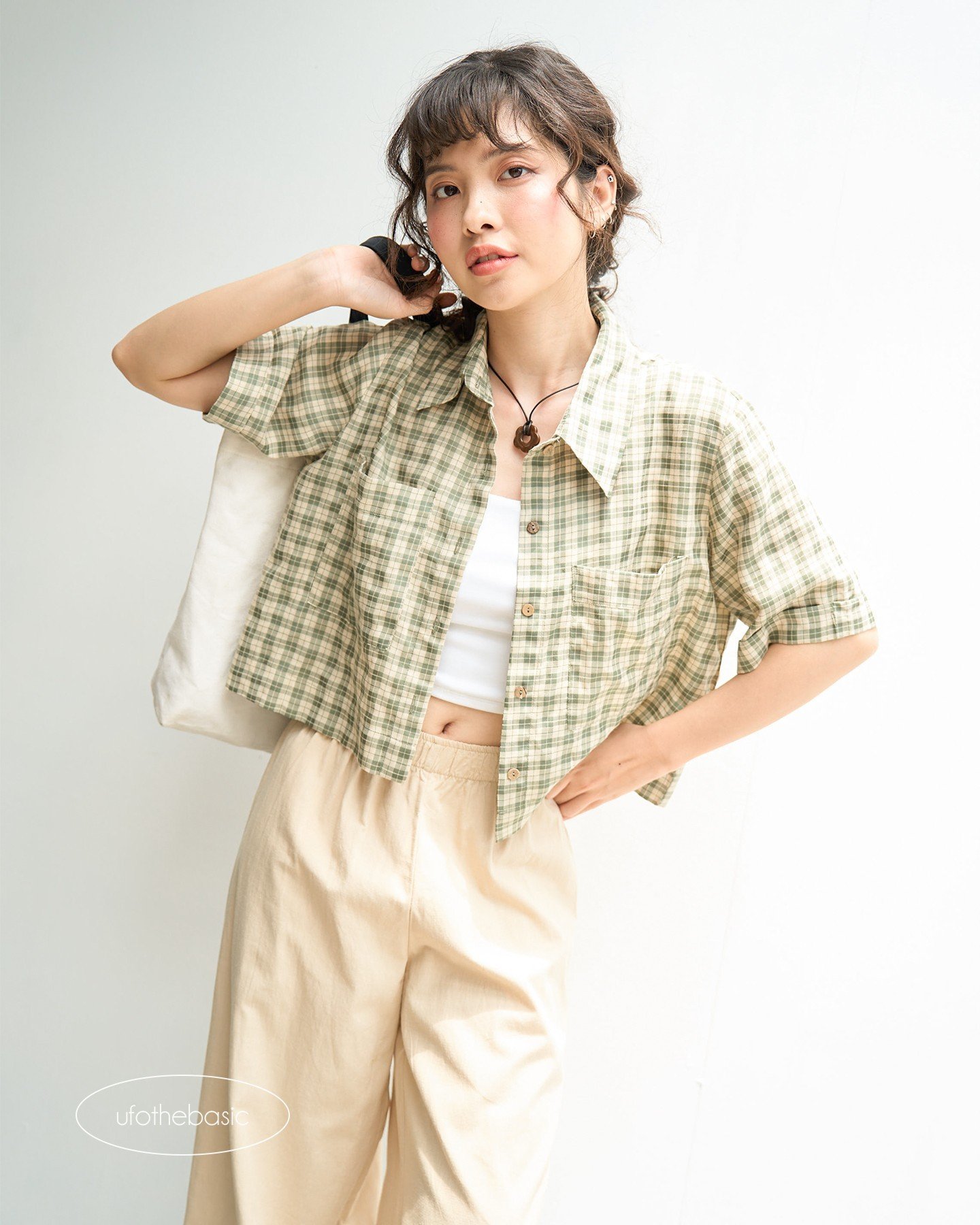 [Nhập LAZLOOK99 GIẢM 100K/500K] Áo sơ mi dáng lửng vải đũi sần - Pocket Shirt - ufo.thebasic