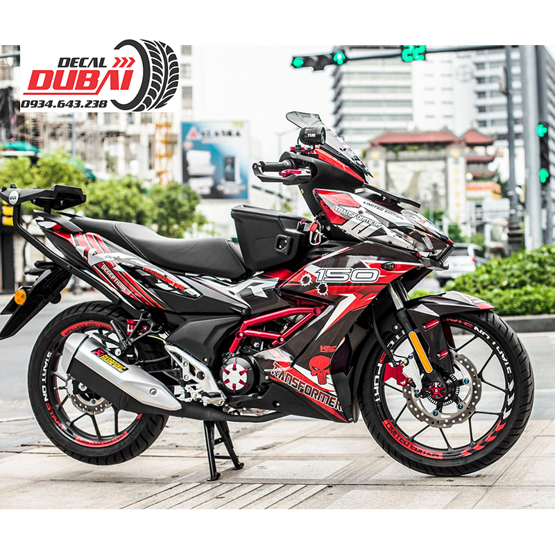 Tem Trùm Winner X Đỏ Bạc Transformer