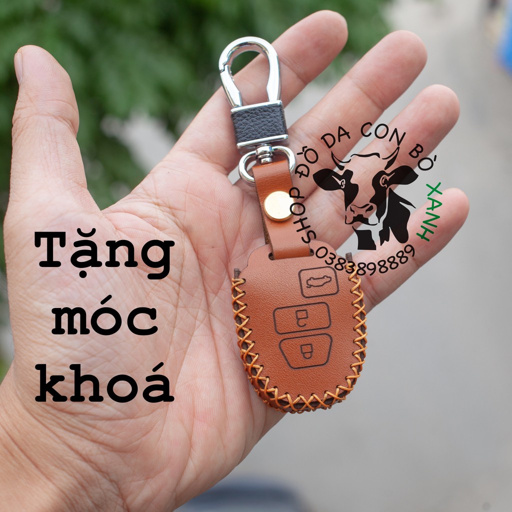 Bao Da Chìa Khoá Toyota Vios Handmade Da Thật 003