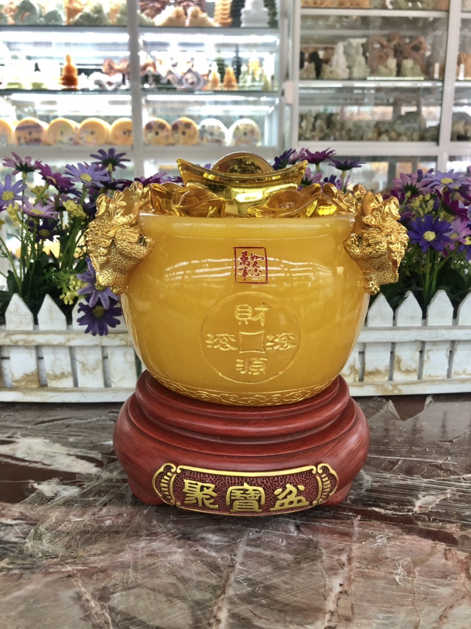 Bát vàng tụ tài đá thạch anh lưu ly vàng - Đường kính 5 cm
