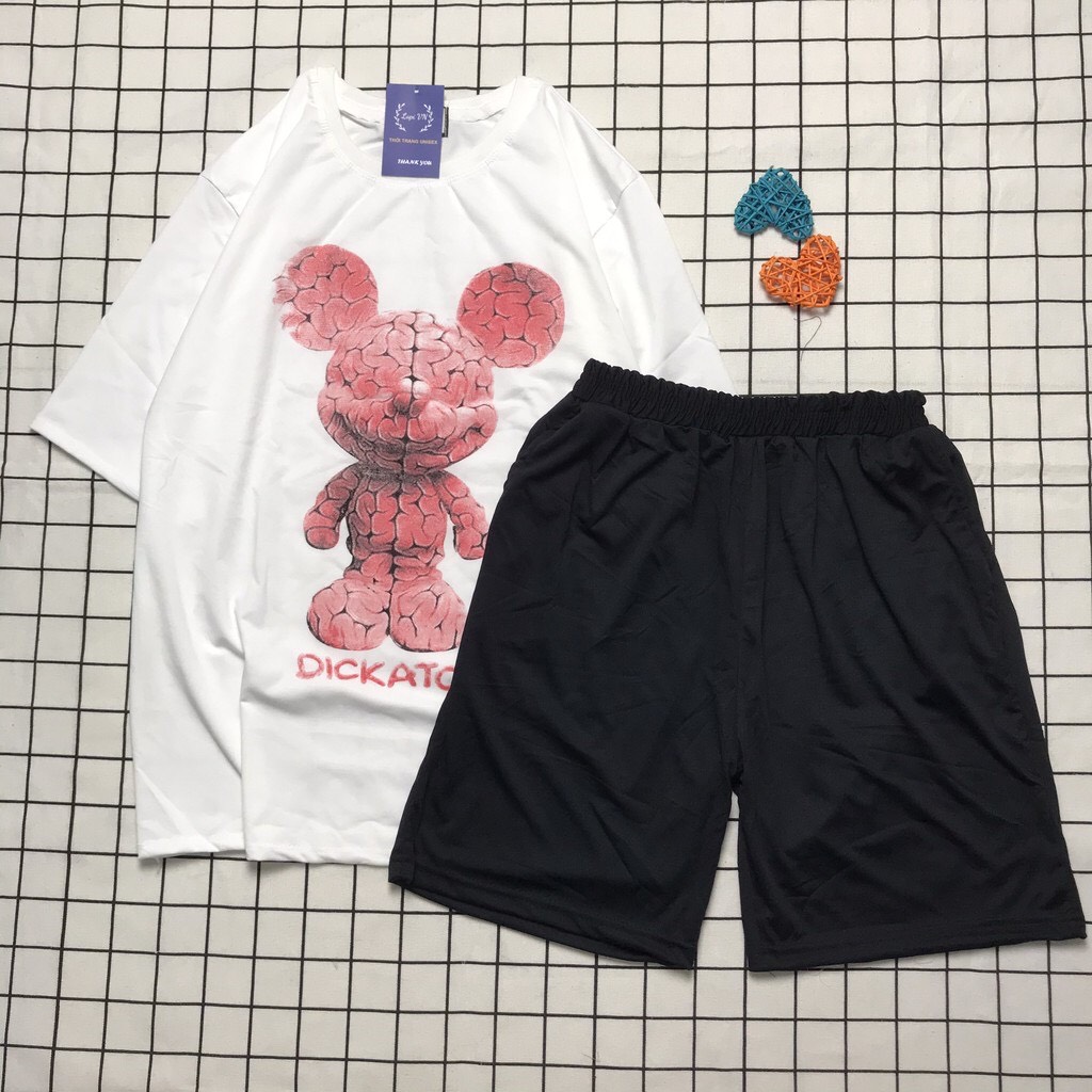 Sét Bộ Đùi Thỏ Hồng DICKATOY Siêu Cute , Thun Coton , Đồ Bộ Nam Nữ Mặc Nhà ,Đồ Bộ Hoạt Hình Dễ Thương TTSLB0084