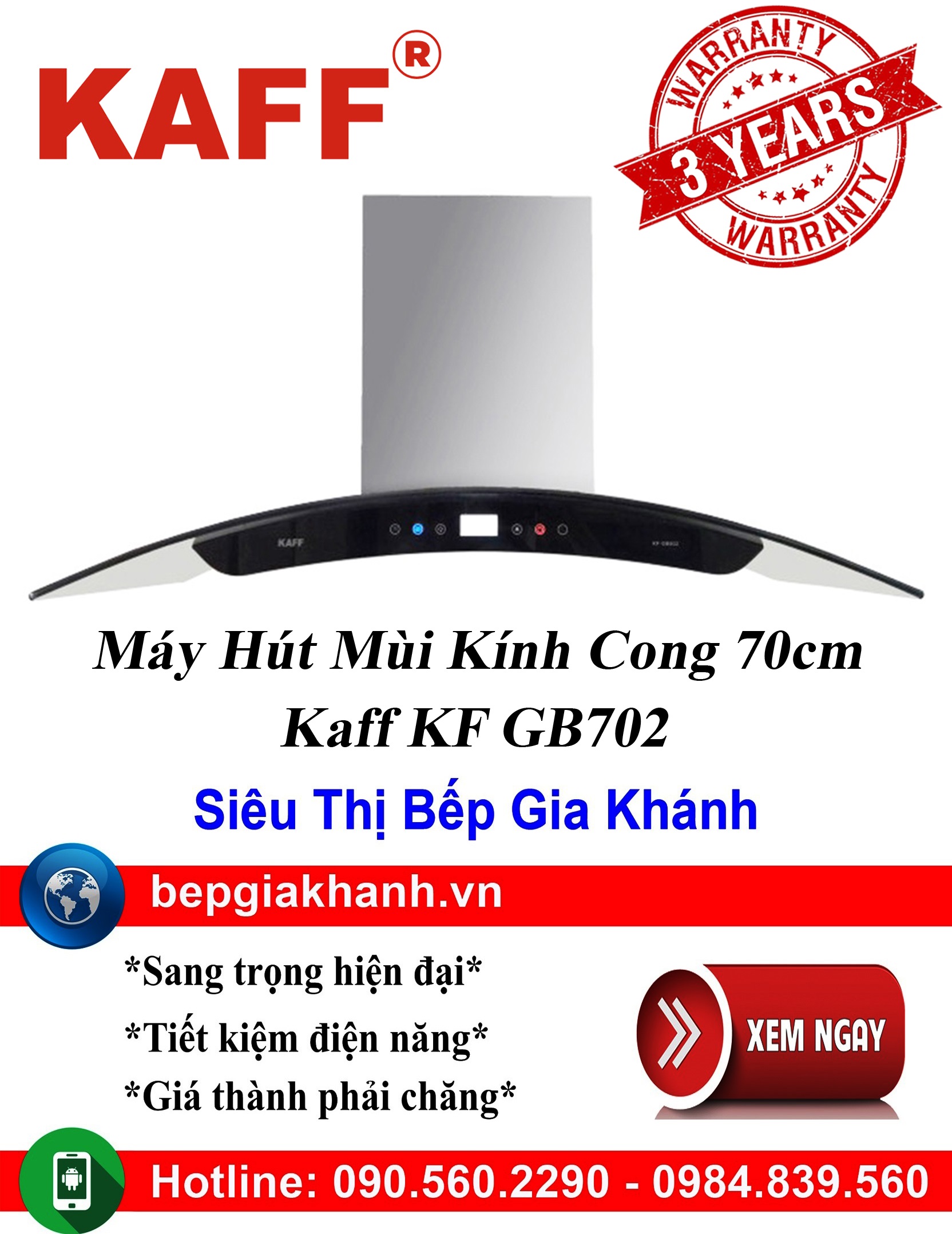 [HCM]Máy hút mùi kính cong 70cm Kaff KF GB702 máy hút mùi nhà bếp máy hút mùi bếp máy hút mùi kính cong máy hút mùi canzy máy hút mùi mini máy hút mùi âm trần máy hút mùi electrolux may hut mui