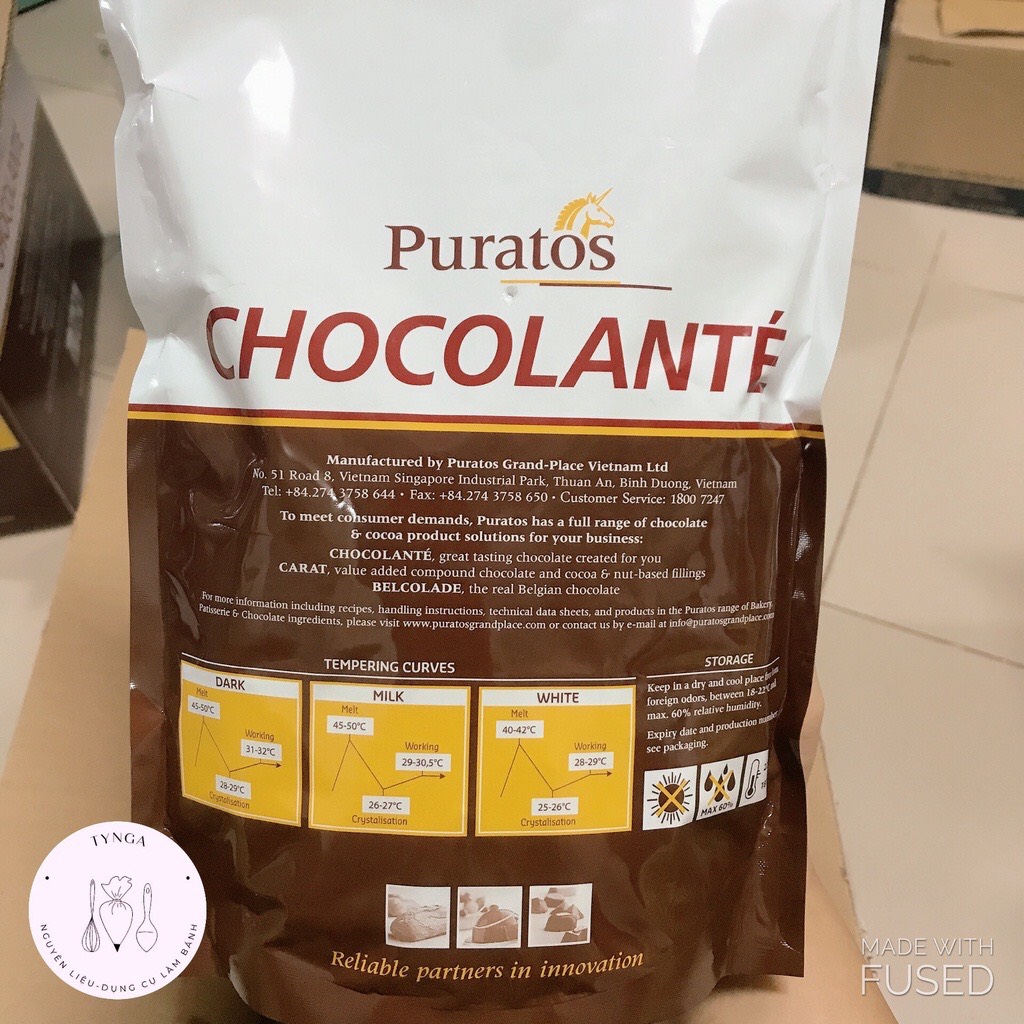 Socola nút đen Puratos 55%