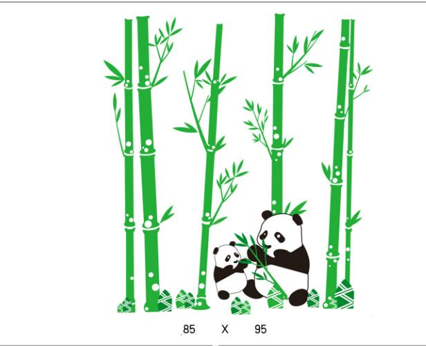 Decal trang trí Cây và Gấu Trúc 2 MẸ Con