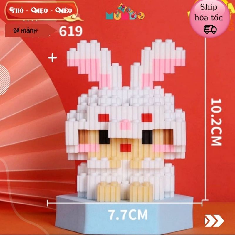 Lego Mô HÌnh Lắp Ráp 3D Mini 12 Con Giáp_BUtmaydep