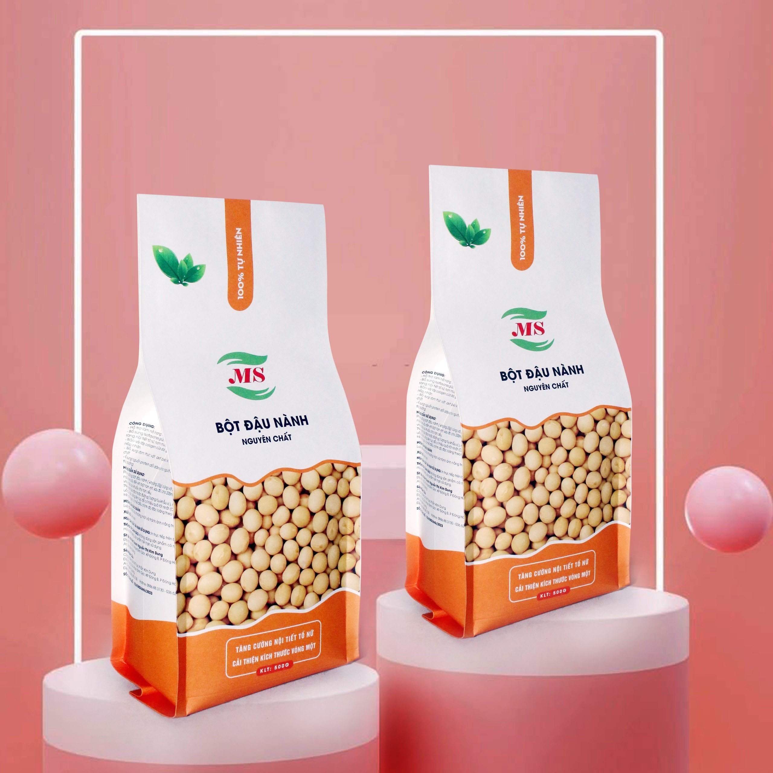 Bột Đậu Nành Nguyên Chất Nguyên Xơ Tăng Vòng 1,  Chính Hãng ăng V1 Hiệu Quả Cấp Tốc 500g - MS