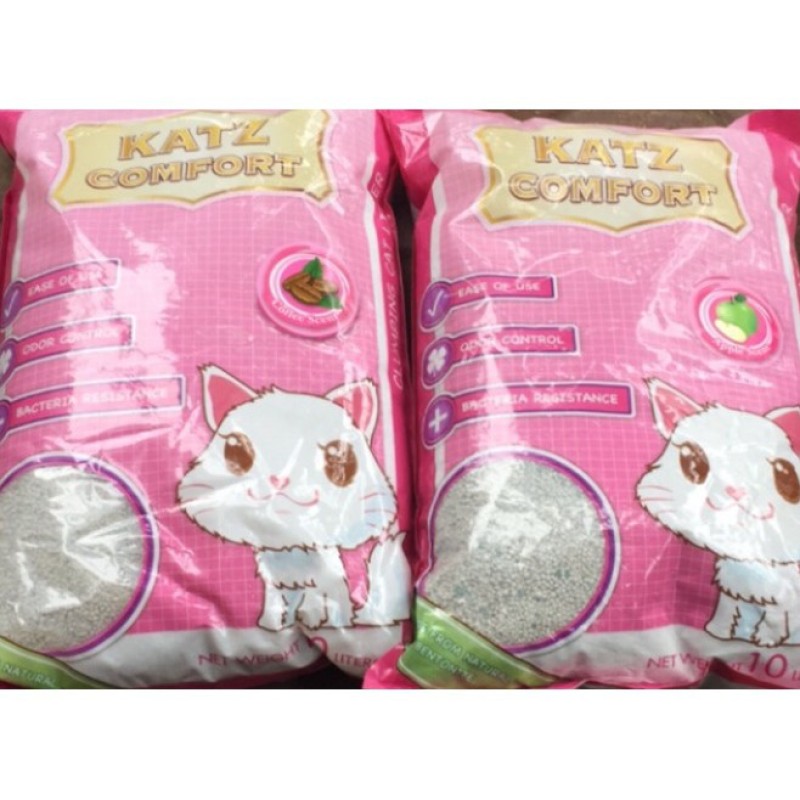 Cát vệ sinh cho mèo hương táo và cafe Katz Comfort túi 5l táo, được làm bằng nguyên liệu tự nhiên, có thể tự phân hủy, không gây hại môi trường