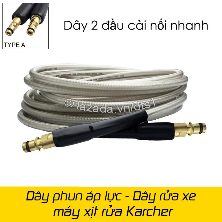 Dây phun áp lực cho máy rửa xe Karcher - Dây 2 đầu ren cài nối nhanh - Ống dây áp lực thay thế cho máy Karcher