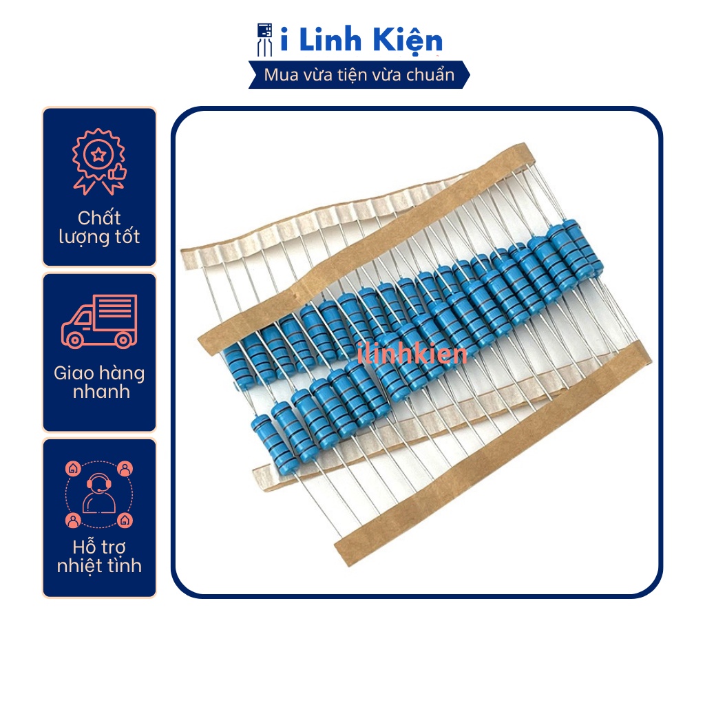 Điện trở vạch 2w 1k 1% chân đồng