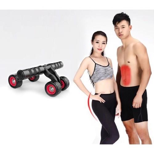 Con lăn tập bụng 4 bánh tặng thảm xốp