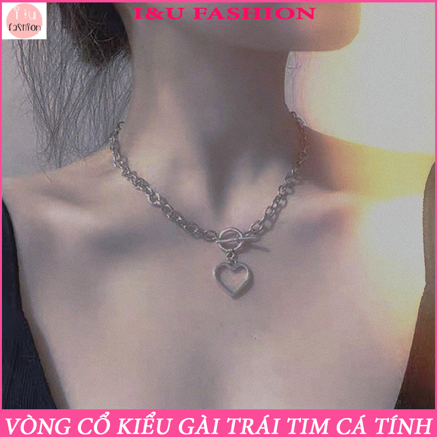 Vòng cổ dây chuyền trái tim kiểu gài độc đáo , cá tính , thời trang và tiện lợi với dây xích to bản chắc chắn phù hợp làm quà tặng VC-66