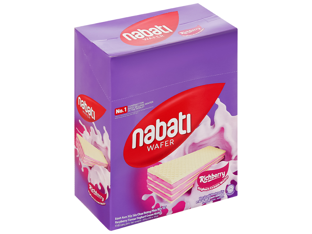 Bánh xốp phúc bồn tử Nabati hộp 320g