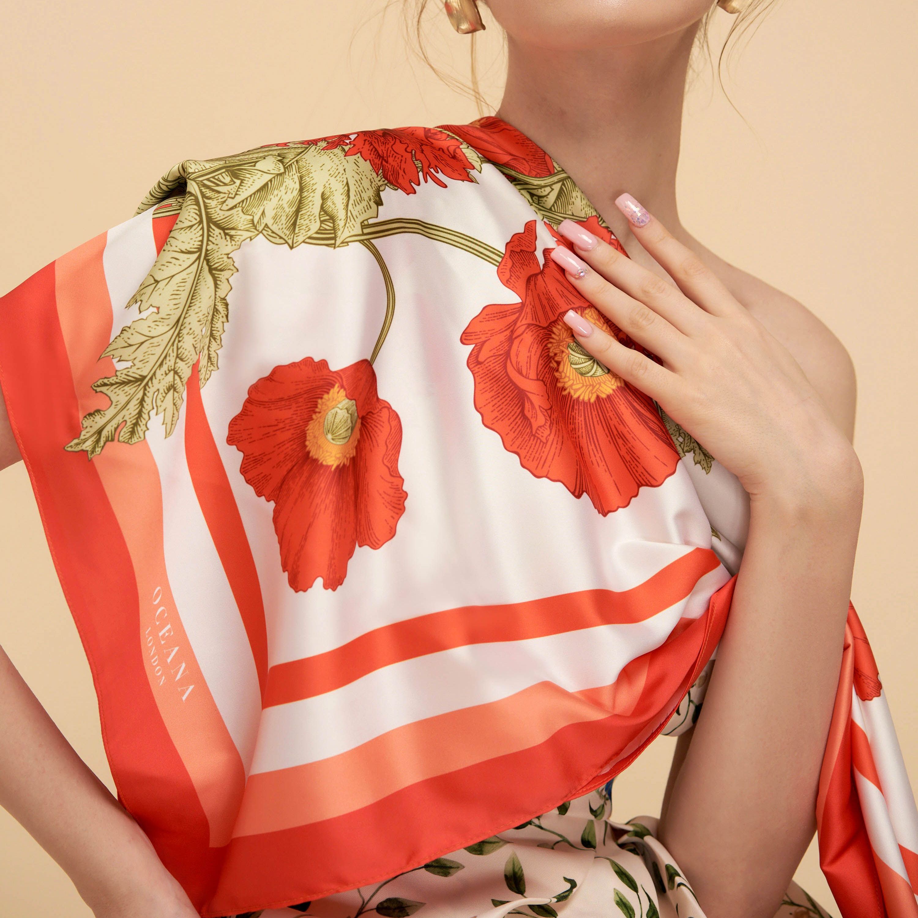 Oceana London - Khăn lụa vuông Vency Scarf